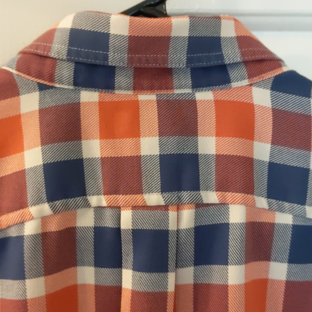 LL Bean Red White Blue Plaid Shirt L/S . Size L - Picture 10 of 11